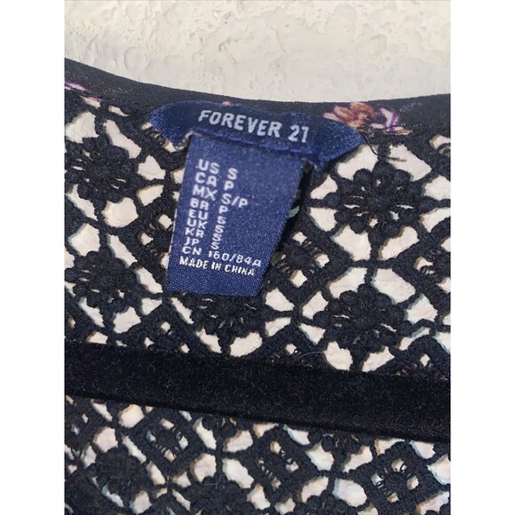 dress Floral open knit crochet hippie Paisley Midi S forever21 pheobe whimsigoth - Picture 6 of 12